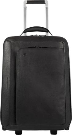Piquadro Zwarte Cabinetas met Laptopvak - Dames - Handbagage koffer - Zwart - ONE Size - Leer - Koffers