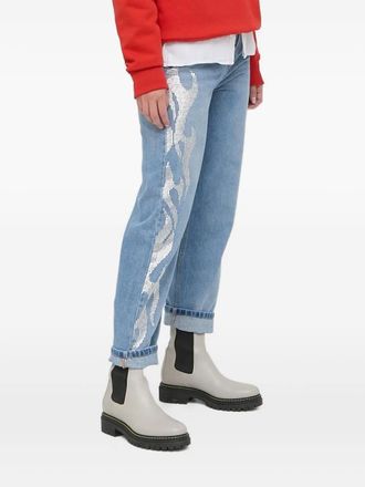 Beatrice. B rhinestone-embellished cotton jeans - women - Cotton - 27 - Blue