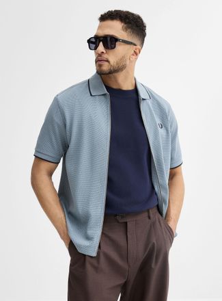 Fred Perry Mens Embossed Polo Shirt cardigan
