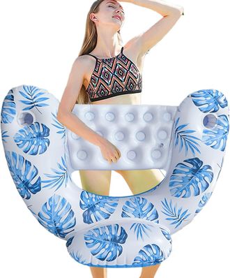 OEM Flotadores Para Adultos, Cama Flotante Inflable Relajante Silla Flotante En Forma De U Con Portavasos Para Piscina, Playa, R&iacute;o, Vacaciones, Juegos Acu