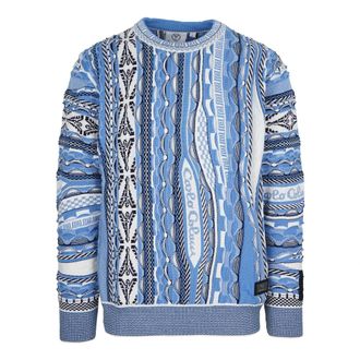Carlo Colucci 3D Knit Trui - Heren - Truien - Blauw - Maat: M Katoen