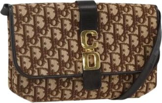 Dior Pre-owned Shoulder Bags, female, Beige, Size: ONE SIZE Pre-owned Trotter Canvas Shoulder Bag