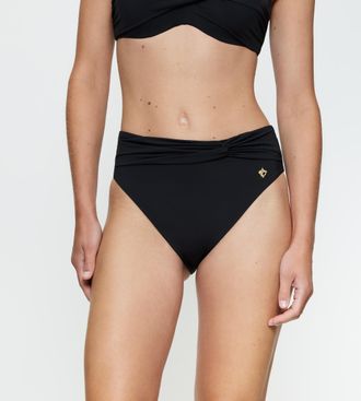 Triumph Bikini-Hose TRIUMPH Summer Twist, Damen, Gr. 38, N-Gr, schwarz, Microfaser, Obermaterial: 84% Polyamid, 16% Elasthan, Badehosen Bikini-Hose, Raffung a