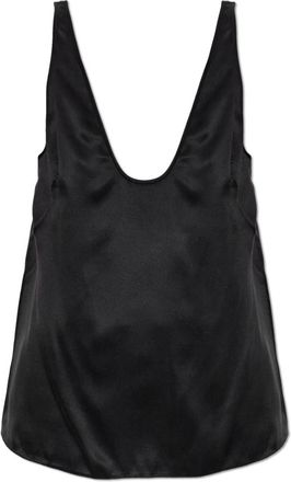 Tom Ford Peach-feel Zijde Satijn Lage Hals Tanktop - Dames - Tops zonder mouwen - Zwart - 3XS - Satijn - Tops