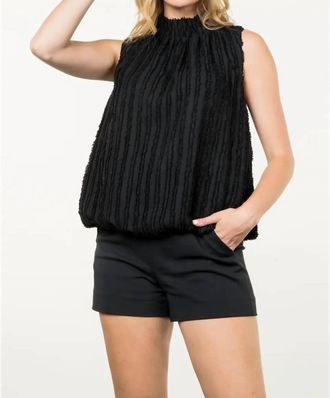 THML Clothing Fringe Detail Sleeveless Top In Black