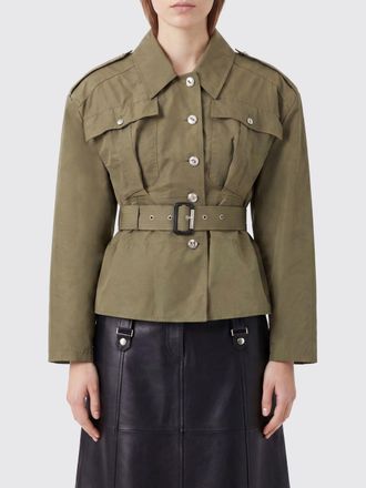Alexander McQueen McQueen Giacca a camicia in misto cotone con cintura in vita e mostrine