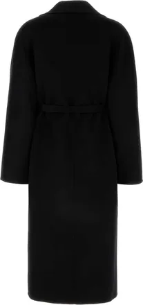 Ferragamo Womens Black Wool Blend Coat Nero Cappotti