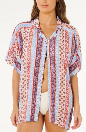 Rip Curl Ventura Print Camp Shirt in Blue Multi at Nordstrom, Size X-Large