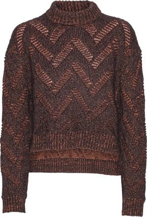 Henrik Vibskov Maglione a collo alto con motivo chevron - Marrone