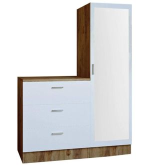 Dmora Dmora - Mobile da ingresso Halimede, Entratina appendiabiti, Composizione per atrio, Consolle portaoggetti multifunzione, 60x47h72 cm, Quercia e
