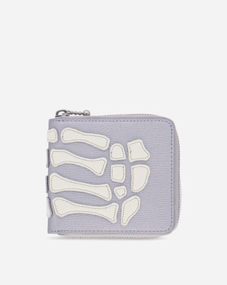 KAPITAL Thumb Up Bone Band Zip Wallet Silver