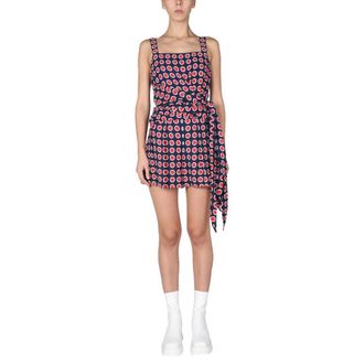 Moschino Polka Dot Print Ruched Waist Dress - Dames - Korte kleedjes - Veelkleurig - 2XS - Kleedjes