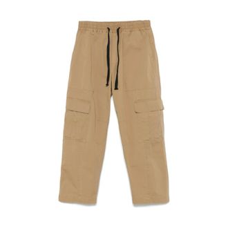 Isabel Benenato Cargo Pocket Beige Drawstring Trousers