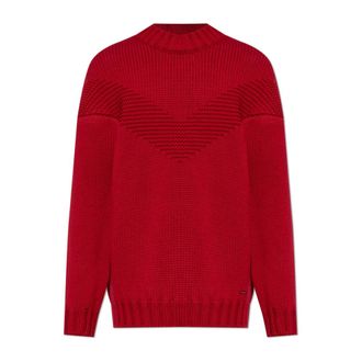 Dsquared2 Round-neck Knitwear, male, Red, Size: 2XL Wool Sweater