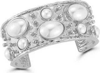 Sphera Milano Faux Pearl Cuff Bracelet in Silver at Nordstrom Rack