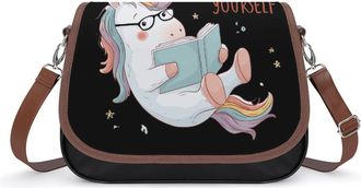 Generic Unicorns Believe in Yourself Womens Crossbody Bag Fashion Shoulder Handbags Message Tote Bag with Adjustable Strap