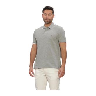 Tommy Hilfiger Cotton Linen Pique Reg Polo - Heren - Tops - Grijs - Maat: 2XL Katoen