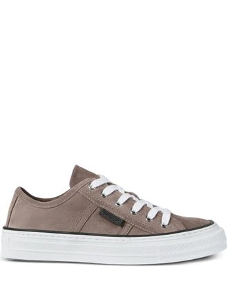 Brunello Cucinelli Su&egrave;de sneakers - Bruin
