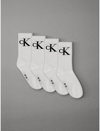 Calvin Klein Pack De 4 Pares De Calcetines De Deporte De Algod&oacute;n Suave Con Logo