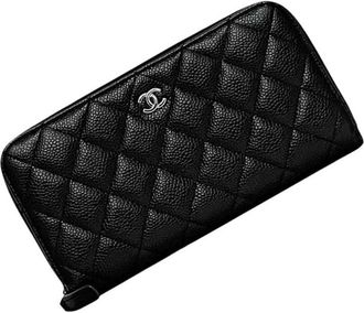 Chanel Leather Grained Calfskin Long Wallet (Bi-Fold) (Pre-Owned)