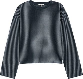 Rag & Bone Kelly Stripe Boxy T-Shirt in Navy at Nordstrom, Size X-Small