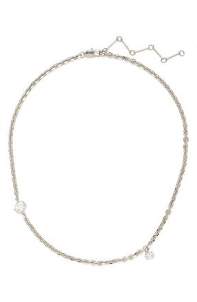 LADY GREY Crystal Tilt Cubic Zirconia Necklace in Silver/clear at Nordstrom