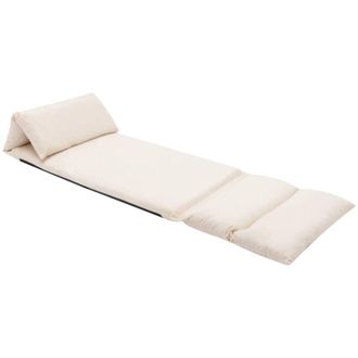 vidaXL Tumbona De Suelo Plegable Microfibra Crema Vidaxl