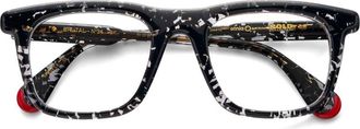 Etnia Barcelona Brutal No.34 Bold Rectangular Acetate Eyeglasses with Speckled Patterns