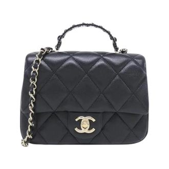 Chanel Pre-owned Lambskin Shoulder Bag - Dames - Pre-owned - Zwart - Maat: ONE Size Leer
