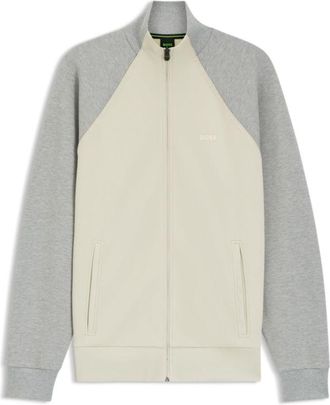 BOSS Contrast-piping sweatshirt in a cotton blend