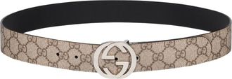 Gucci GG Supreme Reversible Leather Belt, Size 75