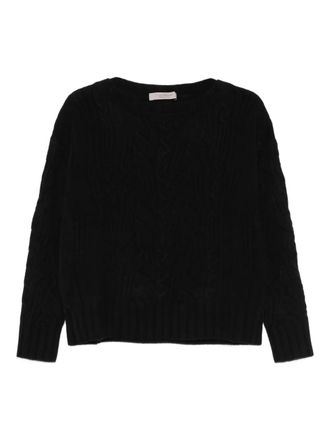 D.exterior cable-knit sweater - women - Fabric - S - Black