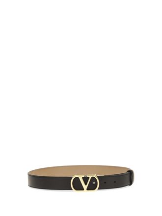 Valentino Garavani Womens Belt H. 30 Reversibile | Vlogo Signature Nero-Smokey Brown E Braces Nero/smokey