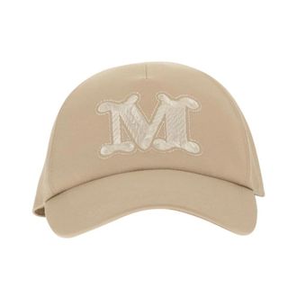Max Mara Mxaribaldo Baseball Cap - unisex - Petten - Beige - 56 CM - Katoen - Accessoires