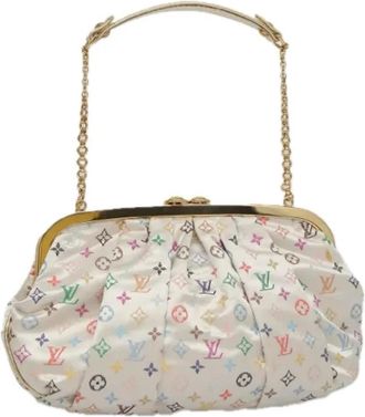 Louis Vuitton Pre-owned Satin Schoudertas - Dames - Vintage Schoudertas - Wit - ONE Size - Satijn - Vintage