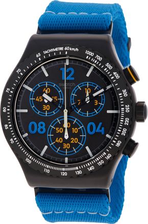 Swatch Moments In Blue Chronograph Quartz Black Dial Watch YVB100