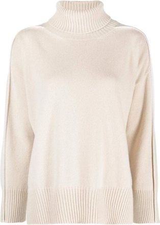 Lorena Antoniazzi Beige Wolmix Roll-Neck Jumper - Dames - Coltruien - Beige - M - Wol - Truien & Vesten
