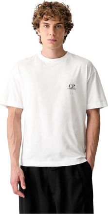 C.P. Company 30/1 Jersey Short Sleeve Comfort Logo T-Shirt - Heren - T-shirts - Wit - S - Katoen - Tops