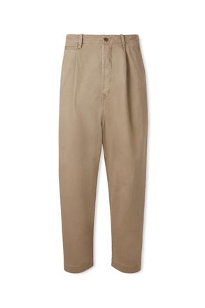 KAPITAL Straight-Leg Pleated Cotton-Twill Chinos