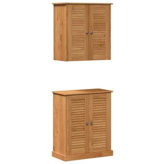 vidaXL Juego De Muebles De Ba&ntilde;o 2 Pcs Marr&oacute;n 67.5 X 34 X 80 Cm Vidaxl