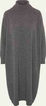 Eskandar Wide Raglan Sleeve Roll Neck Dress