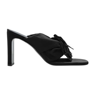 Rotate Satin Heeled Mules - Dames - Muiltjes - Zwart - 37 EU - Leer - Schoenen
