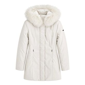 RefrigiWear Giubbotto con Pelliccia nel Cappuccio - - Coats - Donna - Bianco - L