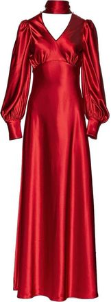 VASILIKI Morgan Silky Bias Cut Dress in Deep Red at Nordstrom, Size Large