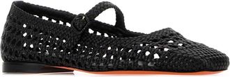 Santoni Nero Ballerine Flat Shoes