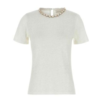 Zimmermann T-Shirts, female, White, S, White Linen Illuminate T-Shirt