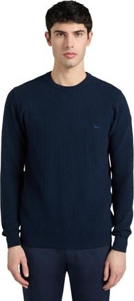 Harmont & Blaine Trui met ronde hals - Heren - Ronde hals truien - Blauw - L - Katoen - Truien & Vesten
