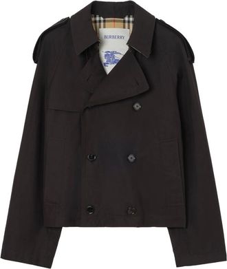 Burberry Cropped Tropical Gabardine Leadenham Trench Coat