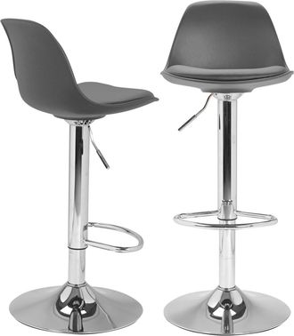 IDMarket Set Di 2 Sgabelli Da Bar Design Grigio Karl
