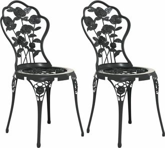 vidaXL Vidaxl - Bistro Chairs 2 pcs Cast Aluminium Black
